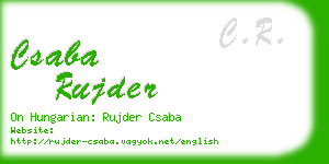 csaba rujder business card